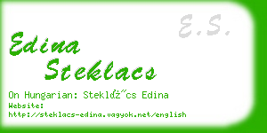 edina steklacs business card